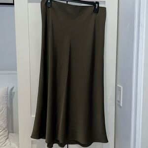 Abercrombie & Fitch Olive Green Midi Skirt